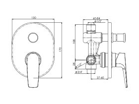 Posh Solus MK2 Shower / Bath Mixer Tap with Diverter Chrome