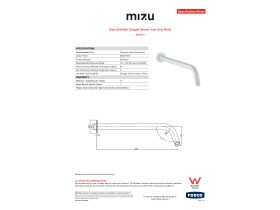 Specification Sheet - Mizu Drift Wall Straight Shower Arm Only White