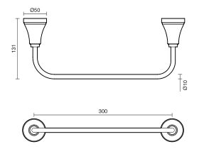Kado Era Single Towel Rail 300mm