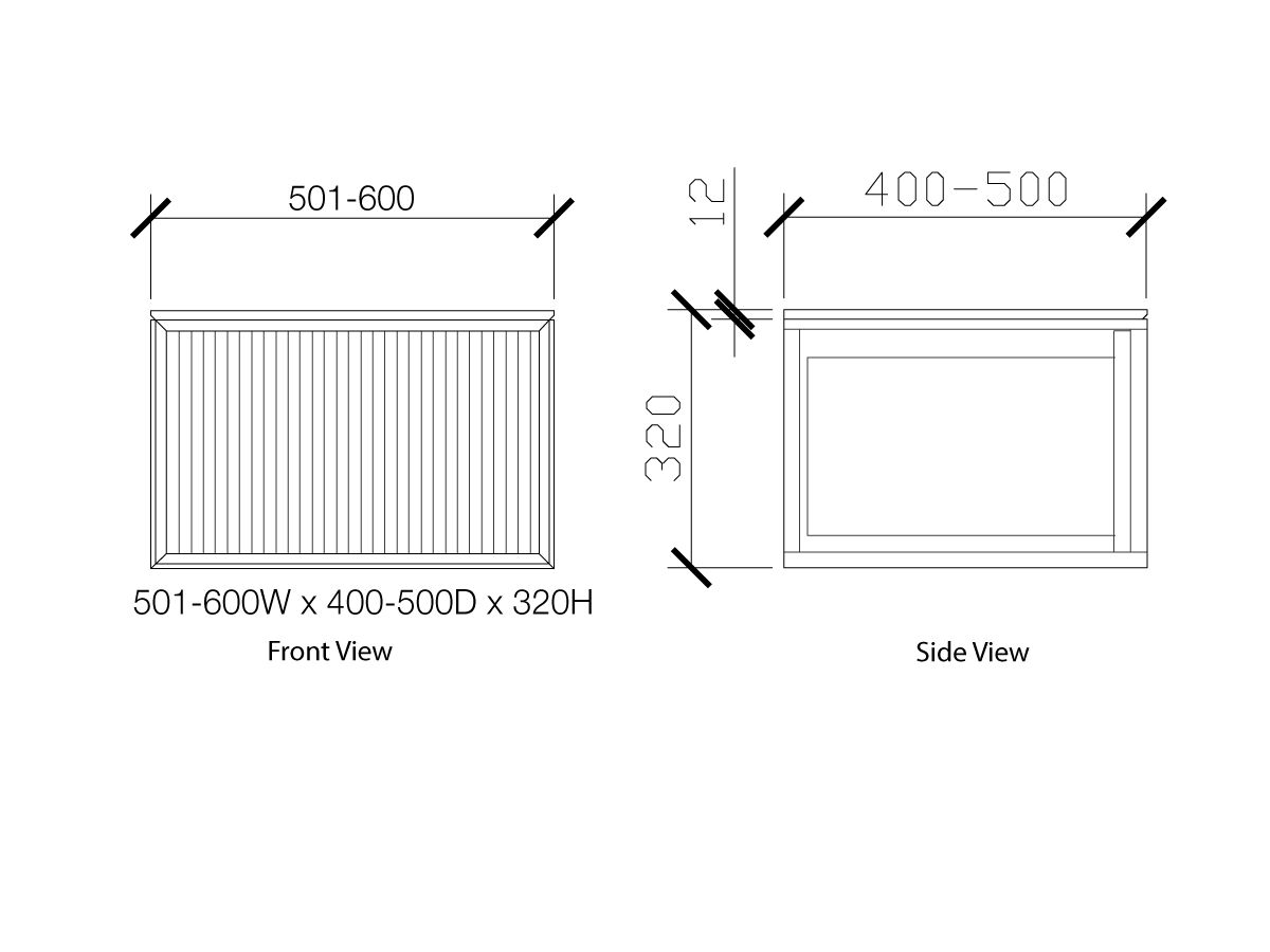 ISSY Custom Halo II Vanity Unit with One Touch Latch Drawer 501-600widex400-500deepx320high