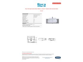 Specification Sheet - Roca The Gap Counter Basin 550mm x 410mm 1 Taphole with Overflow White