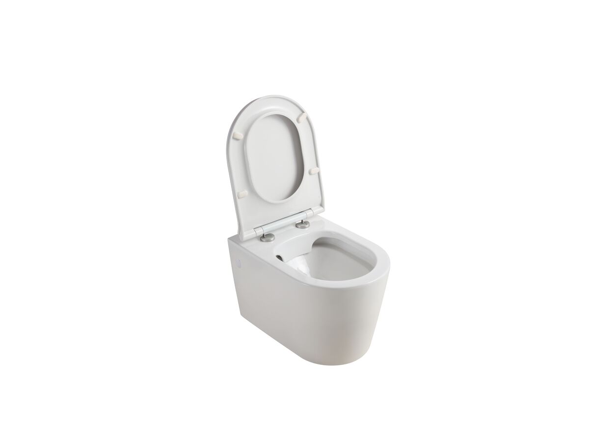Kado Lux Wall Hung Rimless Pan with Soft Close Quick Release Seat Thin White (4 Star)