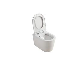 Kado Lux Wall Hung Rimless Pan with Soft Close Quick Release Seat Thin White (4 Star)