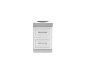 Supporting Image - Kado Lux All Drawer 600mm Floor Mounted Vanity Centre Basin 90mm - White - Front