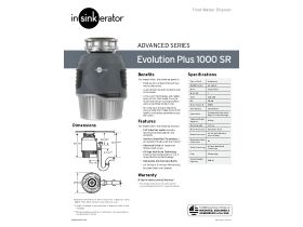 Specification Sheet - Insinkerator Disposer Evolution Plus E1000SR-3