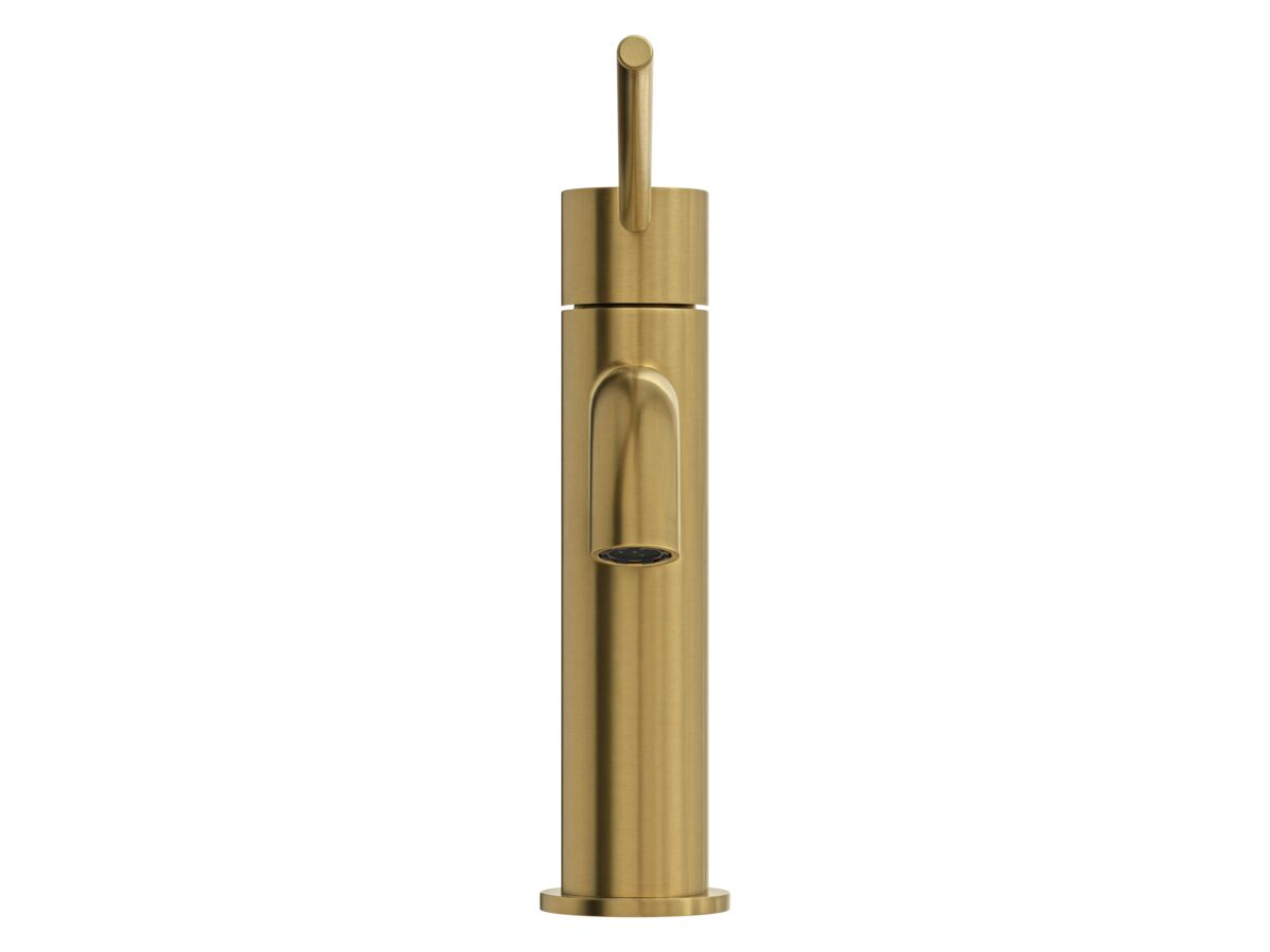 Supporting Image 2 - Mizu Drift Basin Mixer Curved Spout with Extended Lever Tap Brushed Brass (6 Star) Lead Free
