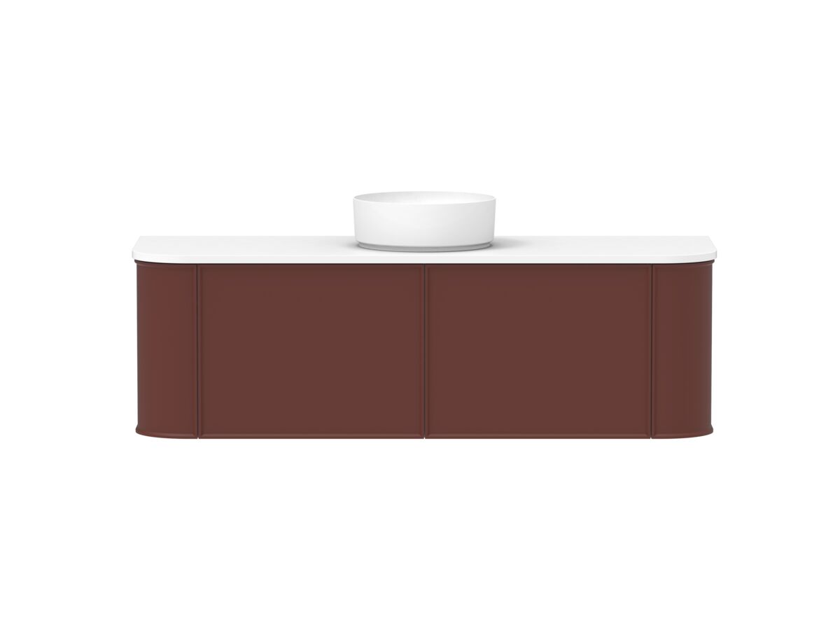 Supporting Image - Kado Era Double Curve All Drawer 1500mm Wall Hung Vanity with Centre Basin 20mm Top Red Marble
