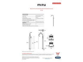 Specification Sheet - Mizu Drift Floor Mounted Bath Mixer Kit Brushed Gunmetal