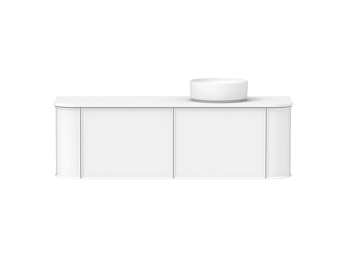 Hero - Kado Era Double Curve All Drawer 1500mm Wall Hung Vanity with Right Hand Basin 20mm Top Matte White