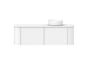 Hero - Kado Era Double Curve All Drawer 1500mm Wall Hung Vanity with Right Hand Basin 20mm Top Matte White