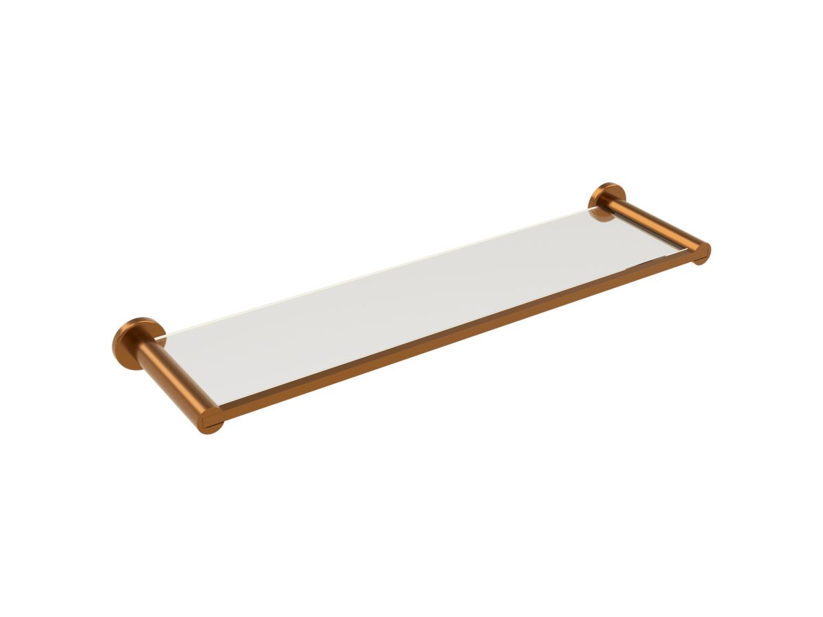 Hero - Mizu Drift Glass Shelf Brushed Bronze
