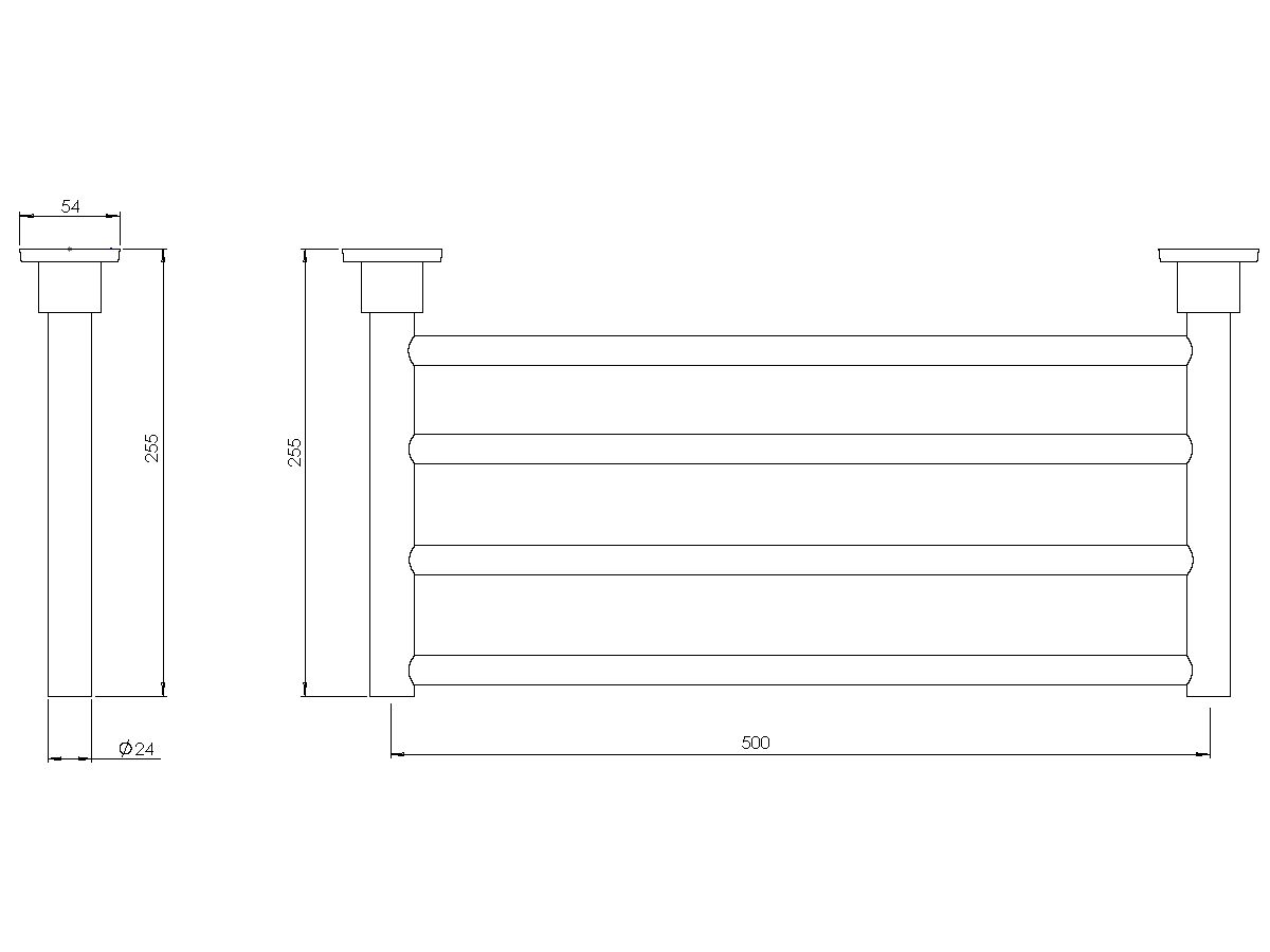 Phoenix Gen X Towel Rack 500mm Chrome