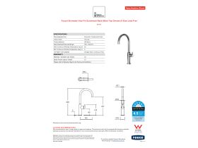 Specification Sheet - Faucet Strommen Vara Fin Gooseneck Basin Mixer Tap Chrome (6 Star) Lead Free