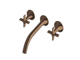Sussex Oria Cross Wall Basin Set 215mm PVD Brushed Bronze (5 Star)
