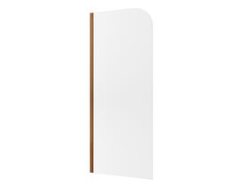 Hero - Kado Lux Frameless Curved Left Fluted Panel with Wall Channel 900mm Brushed Bronze