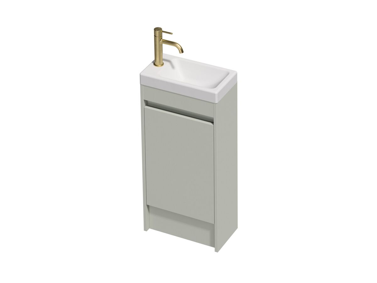 Posh Domaine Mini 400 1 Door Floor Standing Colour Console Top Matte White