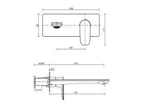 Mizu Silk Wall Bath Mixer / Trimset 220mm