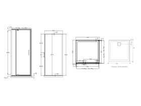 Base MKII Shower Screen & Shower Base with Rear Outlet 1000mm x 1000mm White & Chrome