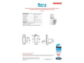 Specification Sheet - Roca Meridian Close Coupled Back to Wall Back Inlet Toilet Suite S&P Trap with Soft Close Seat Quick Release MK2 White/Chrome (4 Star)