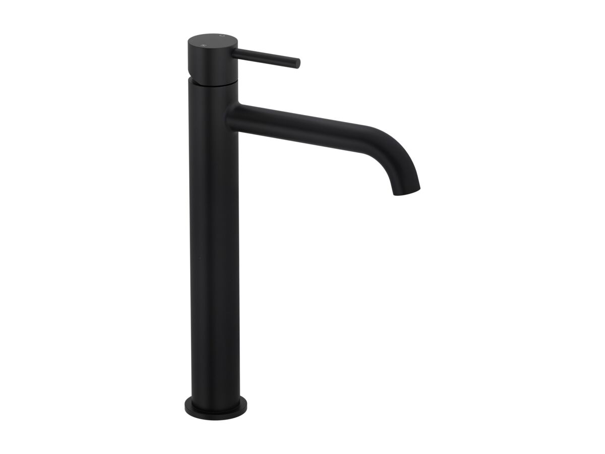 Hero - Mizu Drift Extended Basin Mixer Curve Spout Matte Black (6 Star)