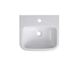 Wolfen Wall Basin Only 400 x 365mm Overflow 1 Taphole White