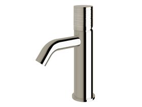 Sussex Pure Basin Mixer Tap Curved Spout with Cirque Textured Handle Chrome (5 Star)