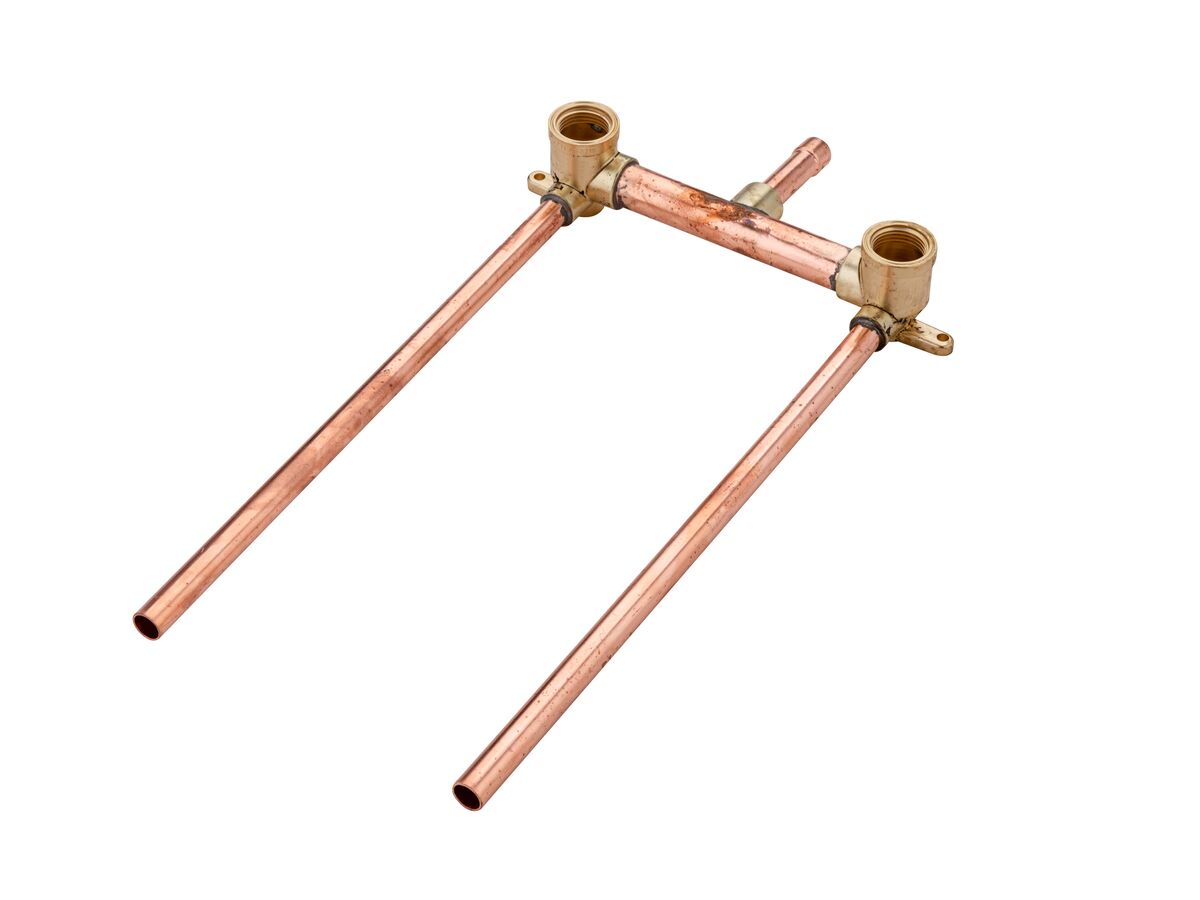 Hero - Ardent Shower Assembly 150mm Centre 90mm DN15 Riser with 300mm Tails Bottom Entry Lead Free