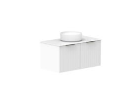 Supporting Image 2- Kado Neue Fluted Square All Drawer 900mm Wall Hung Vanity with Centre Basin Durasein 12mm Top Ultra White