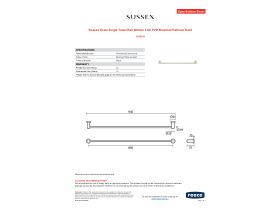 Specification Sheet - Sussex Scala Single Towel Rail 900mm LUX PVD Brushed Platinum Gold