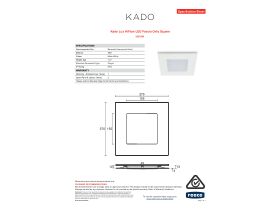 Specification Sheet - Kado Lux HiFlow 200 LED Fascia Only Square Matte White