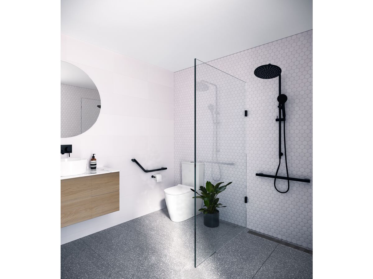 Mizu Drift Assisted Living Straight Rail & Angled Rail Matte Black