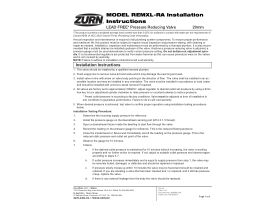 Installation & Troubleshooting Instructions - Zurn Lead Free Right Angled Adjustable PRV 20mm