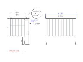 ISSY Custom Cloud I 801-1000mm x 400-550mm x 800-900mm Vanity Unit with Legs 2 Touch Latch Doors Semi Inset (No Basin)