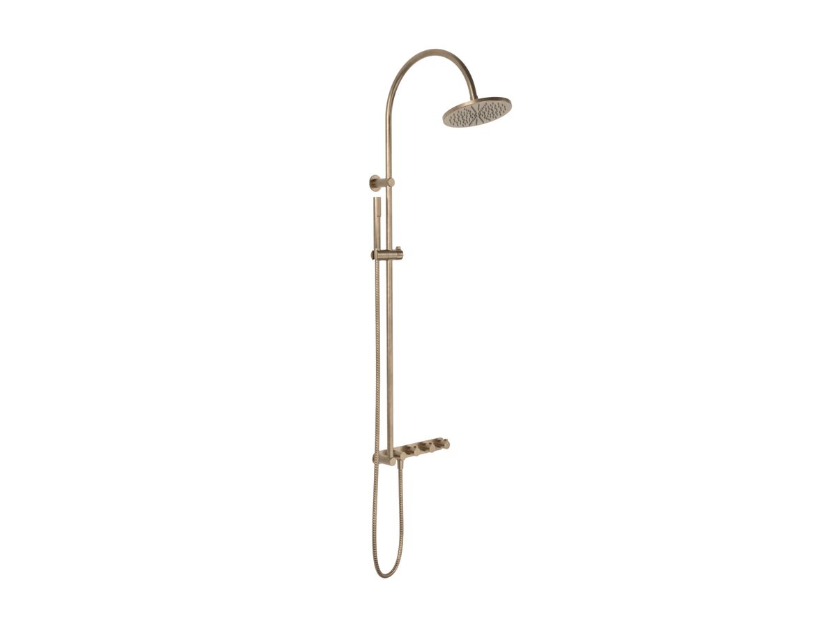 Hero - Faucet Strommen Vara Fin Wall Set with Twin Rail Shower Tap System Kit Discovery Bronze (3 Star) Lead Free