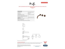 Specification Sheet - Milli Pure Wall Bath Hostess System 200mm Right Hand with Linear Textured Handles PVD Brushed Bronze
