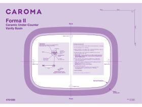 Installation Instructions and Cutout Template - Caroma Forma II 550mm Under Counter Basin No Taphole with Overflow