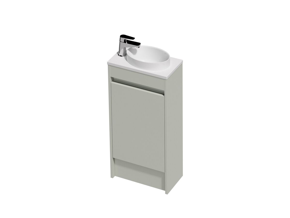 Posh Domaine Mini 400 1 Door Floor Standing Colour Cherry Pie with Basin