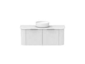 Supporting Image - Kado Neue Fluted Double Curve All Drawer 1200 Wall Hung Vanity with Centre Basin 20mm Ultra White