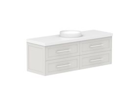 Supporting Image - Kado Lux 1500mm All Drawer Wall Hung Vanity Unit 4 Drawers Single Bowl Vanity 50mm Top