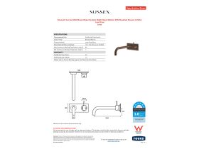 Specification Sheet - Scala 25 Curved Wall Basin Mixer System Right Hand 250mm PVD Brushed Bronze (6 Star) Lead Free