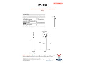 Specification Sheet - Mizu Silk Floor Mounted Bath Mixer Trimset Only Matte Black