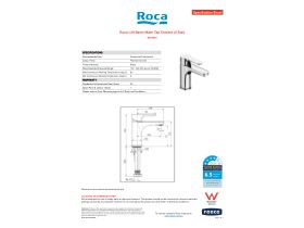 Specification Sheet - Roca L20 Basin Mixer Tap Chrome (4 Star)