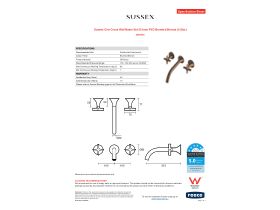 Specification Sheet - Sussex Oria Cross Wall Basin Set 215mm PVD Brushed Bronze (5 Star)