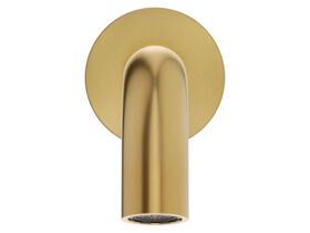Supporting Image 2 - Mizu Drift Wall Basin/Bath Outlet Curve Spout 200mm Brushed Brass (6 Star) Lead Free - Front