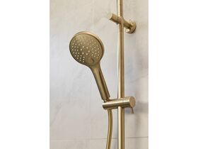 In Situ - Mizu Drift Twin Rail Shower with 300mm Brass Overhead and Top Rail Water Inlet Brushed Brass (3 Star)