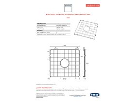 Specification Sheet - Memo Harper Sink Protect Grid 405mm x 380mm Stainless Steel