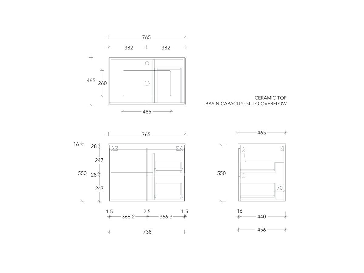 Posh Domaine Conventional 750 Wall Hung Ceramic