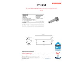 Specification Sheet - Mizu Soothe MK2 Basin/Bath Outlet 200mm Brushed Gunmetal (6 Star) Lead Free