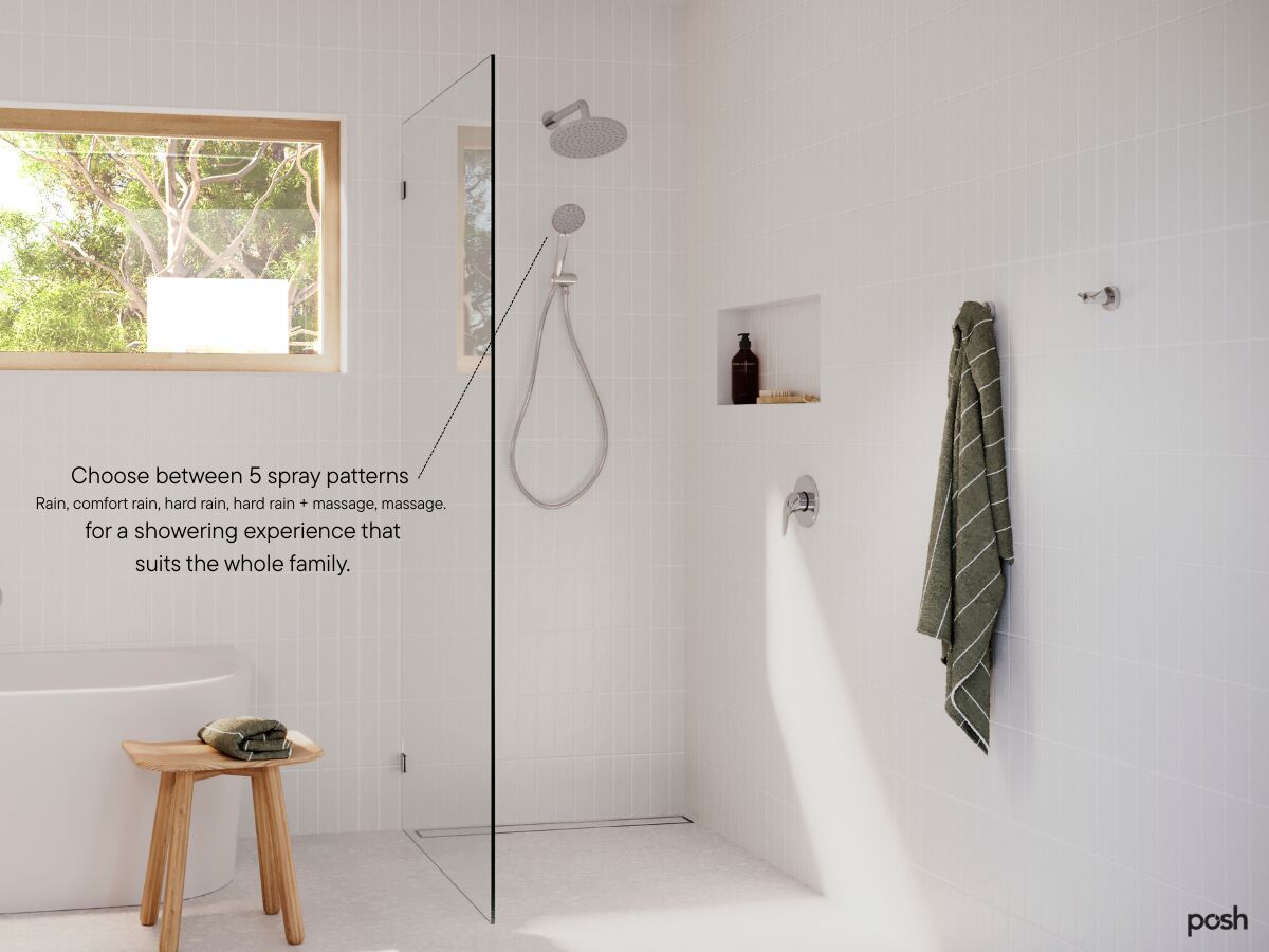 Marketing - Posh Bristol MK2 Handshower with Water Inlet Wall Bracket Chrome (3 Star)