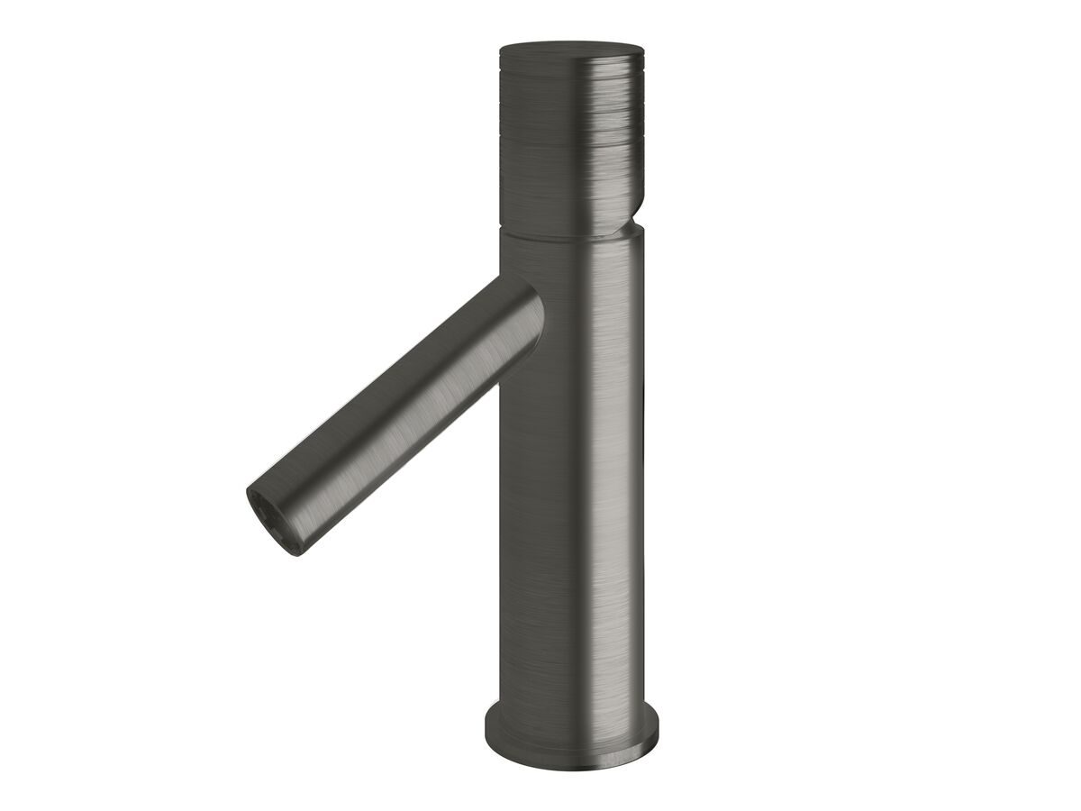Sussex Pure Basin Mixer Tap with Cirque Textured Handle PVD Brushed Gunmetal (6 Star)